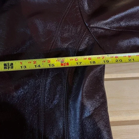 Wilsons Maxima Leather Jacket Womens Large Burgundy Zip Front Collared Coat L - Picture 9 of 11